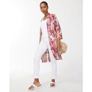 NWT Chicos 40th anniv duster pink paisley +shirt top Sz M